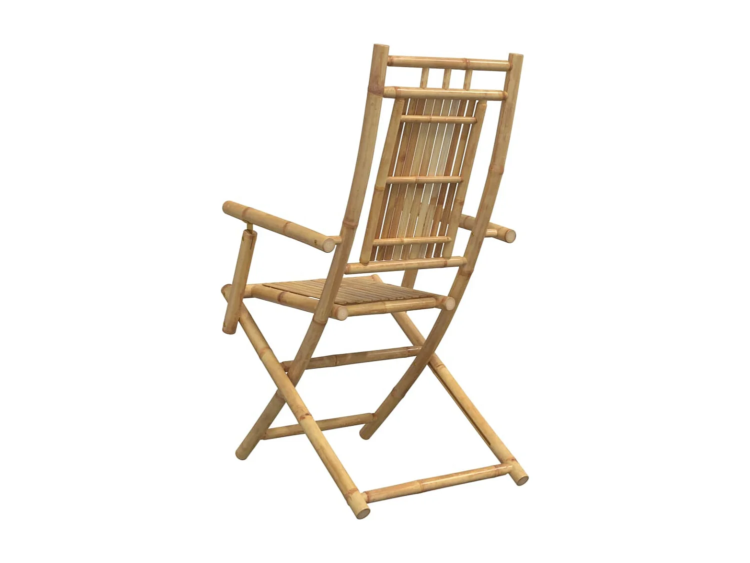 Juego de 2 sillas de jardín plegables de bambú 53x66x99 cm