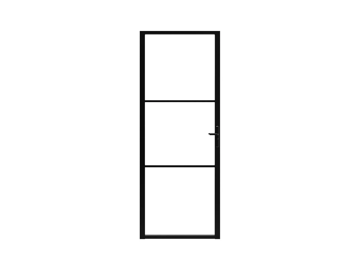 Porta interna in vetro ESG e alluminio 76x201,5 cm Nero