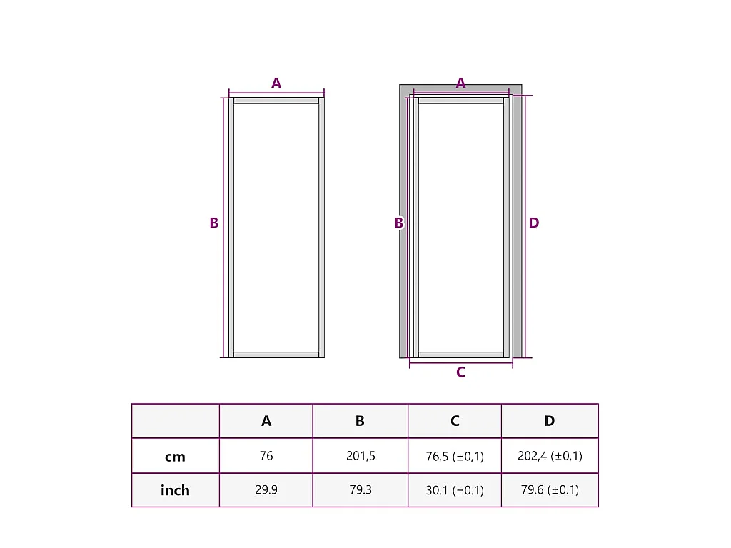 Porta interna in vetro ESG e alluminio 76x201,5 cm Nero