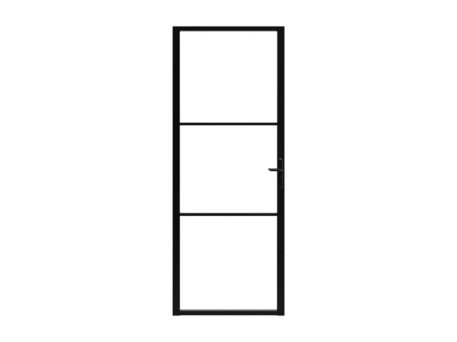 Puerta interior ESG vidrio y aluminio 76x201,5 cm Negro
