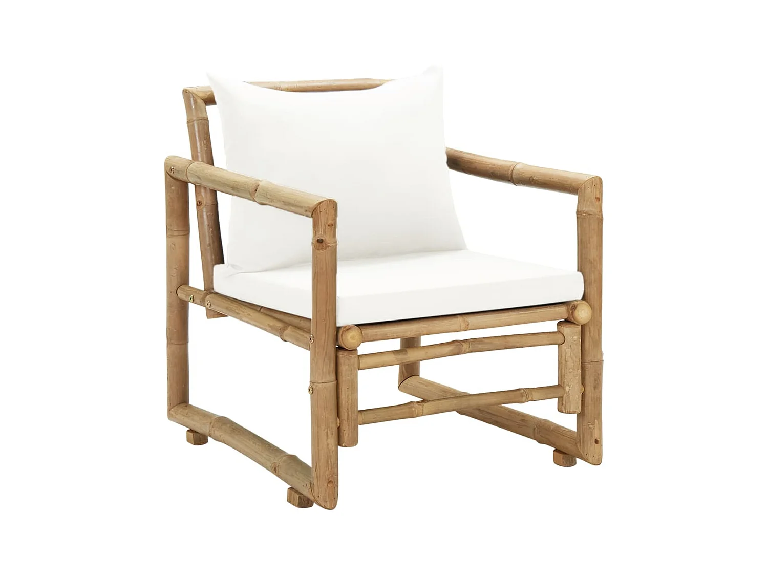 Set di 2 sedie da giardino con cuscini e guanciali in bambù