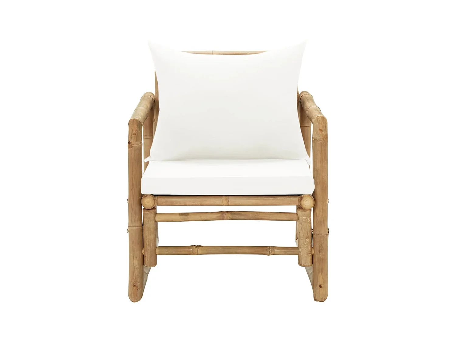 Set di 2 sedie da giardino con cuscini e guanciali in bambù