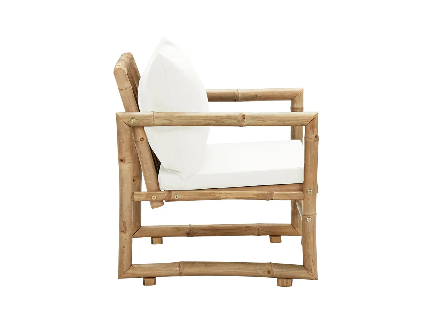 Set di 2 sedie da giardino con cuscini e guanciali in bambù