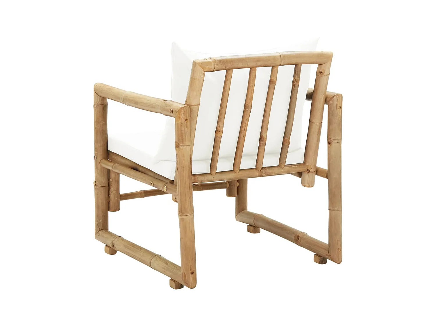 Set di 2 sedie da giardino con cuscini e guanciali in bambù