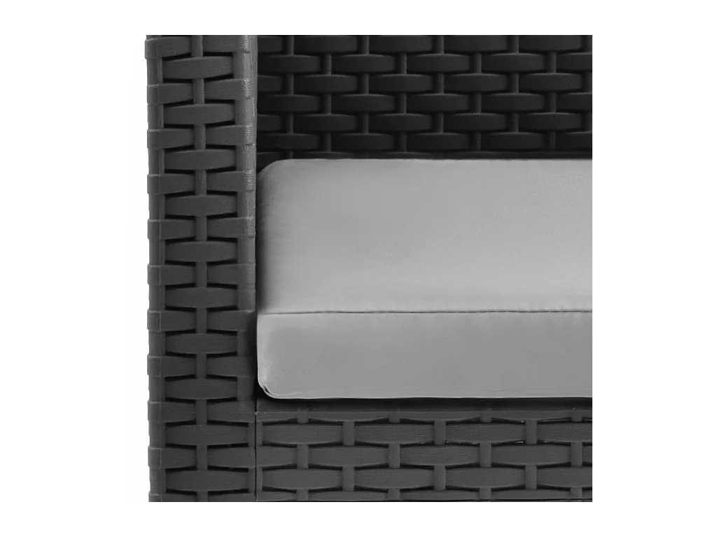 Juego de 2 sillas de jardín con cojines PP Ratán Antracita