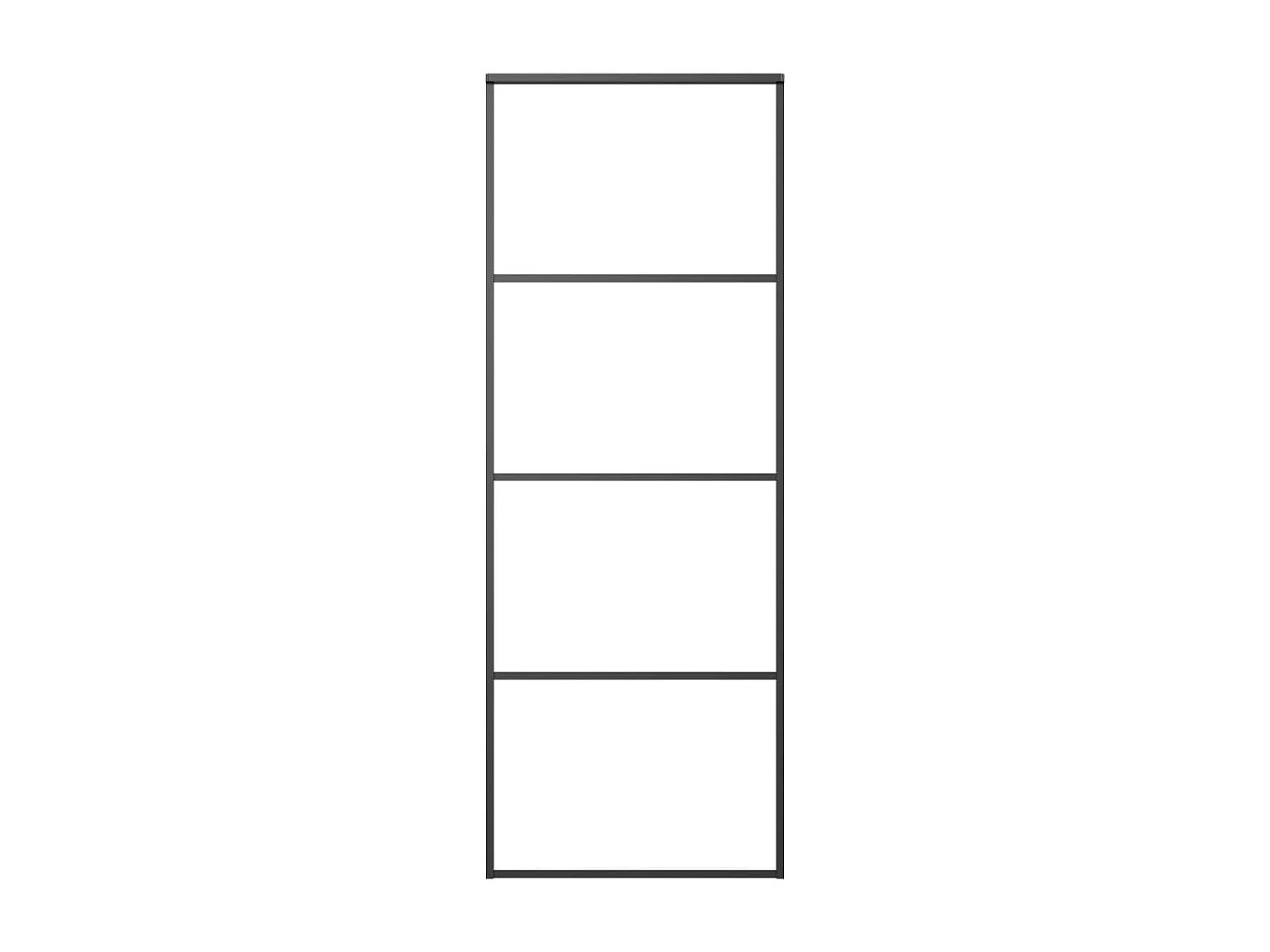 Porte coulissante Verre ESG dépoli et aluminium 76x205 cm Noir