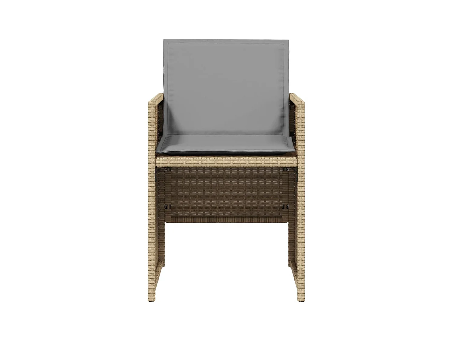 Chaises de jardin avec coussins lot de 4 mélange beige