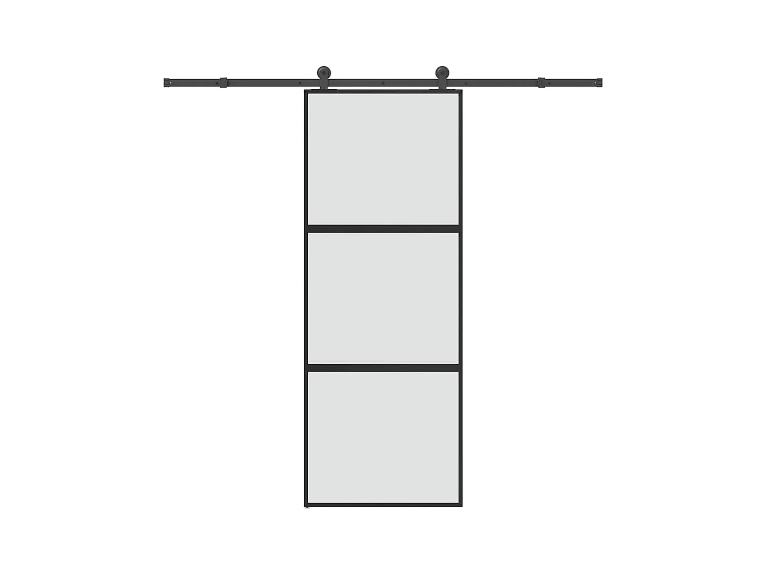 Schuifdeurbeslagset gehard glas aluminium