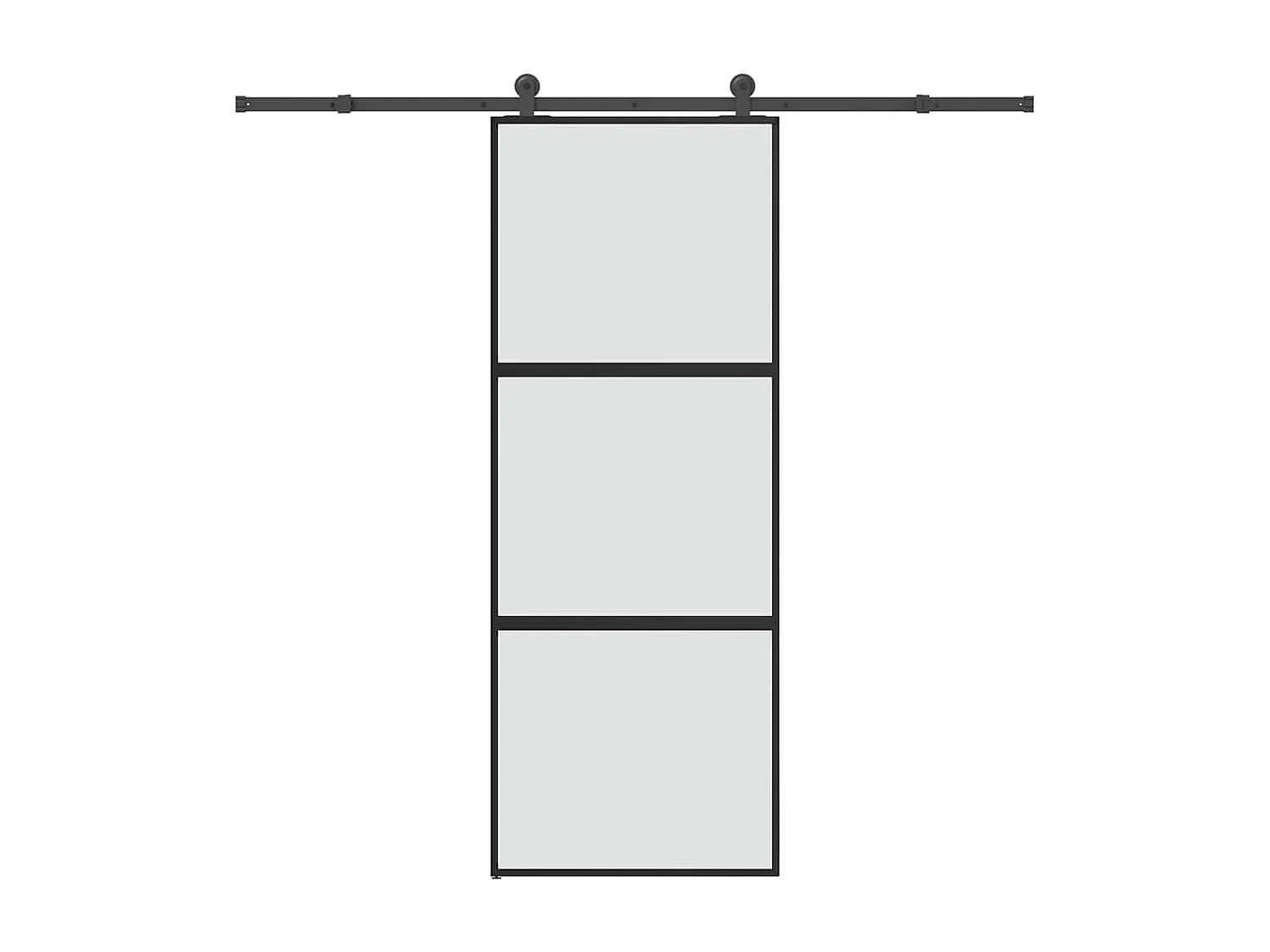 Porte coulissante kit de quincaillerie trempé verre aluminium