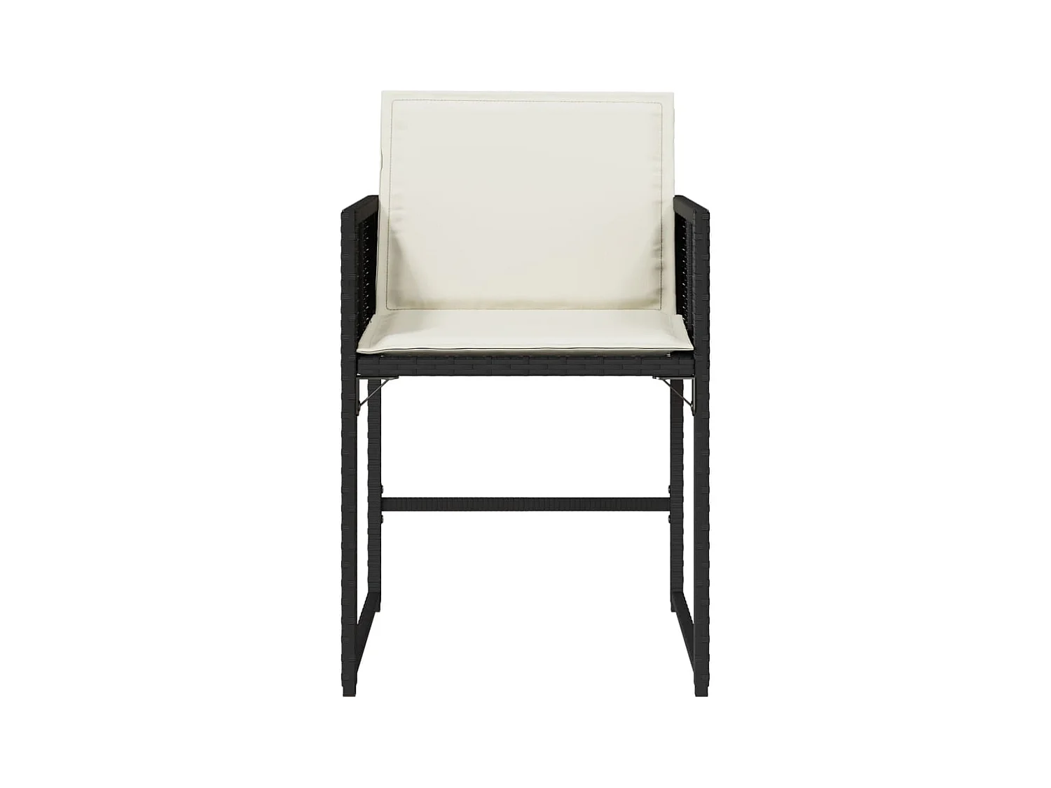 Chaises de jardin lot de 4 avec coussins noir résine tressée