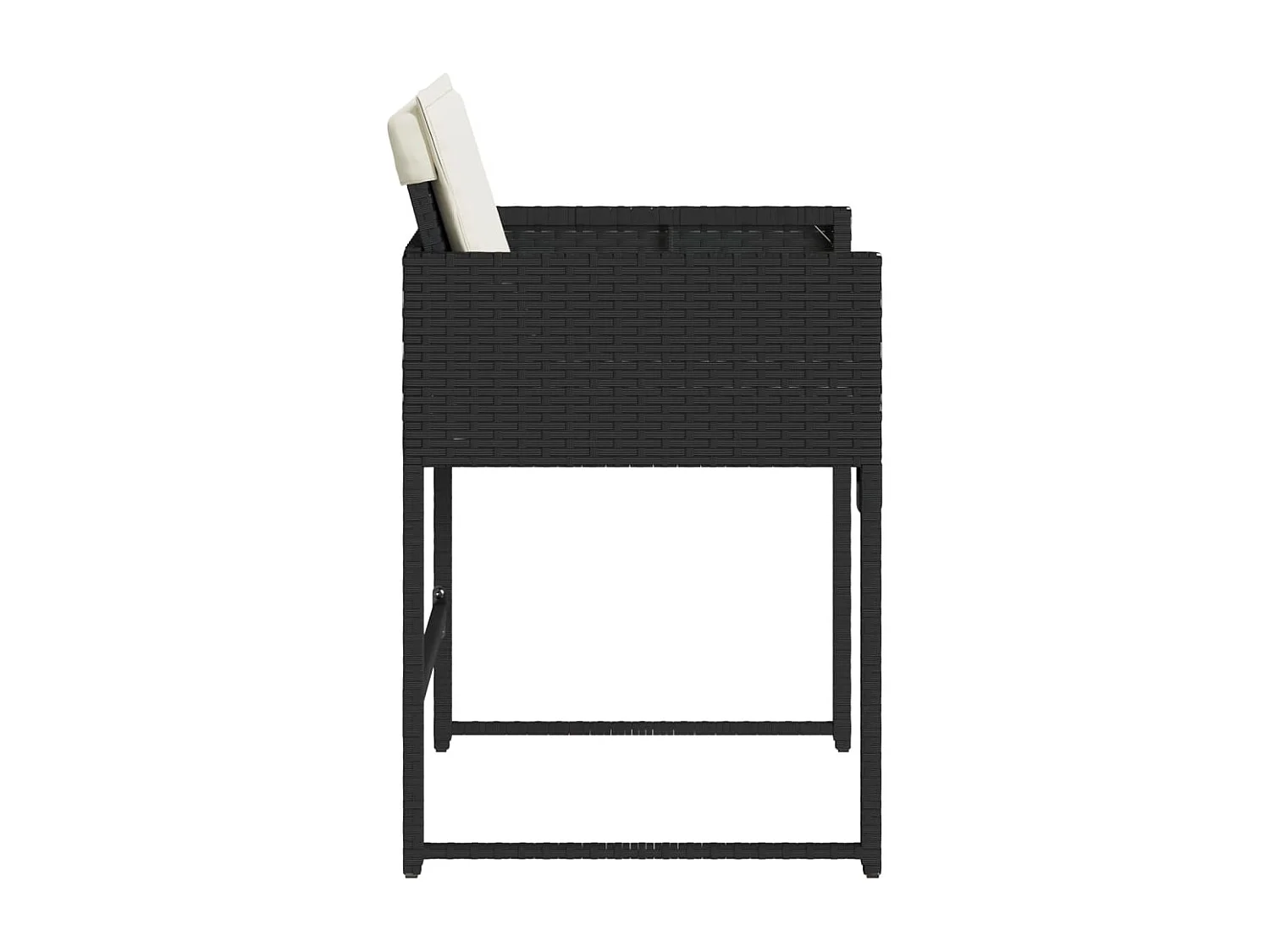 Chaises de jardin lot de 4 avec coussins noir résine tressée