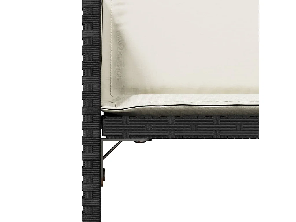 Chaises de jardin lot de 4 avec coussins noir résine tressée