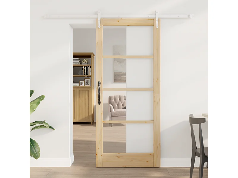 Schuifdeur met beslag 86x198,5 cm massief grenenhout