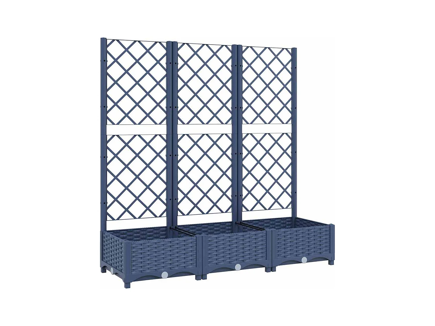 Plantenbak met trellis blauwgrijs 120x40x121,5 cm PP