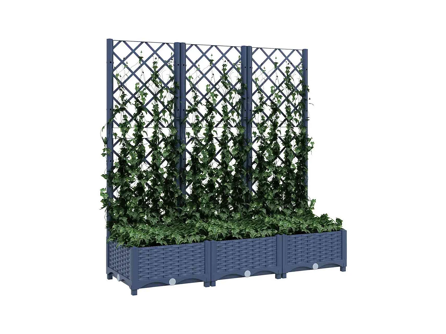 Plantenbak met trellis blauwgrijs 120x40x121,5 cm PP
