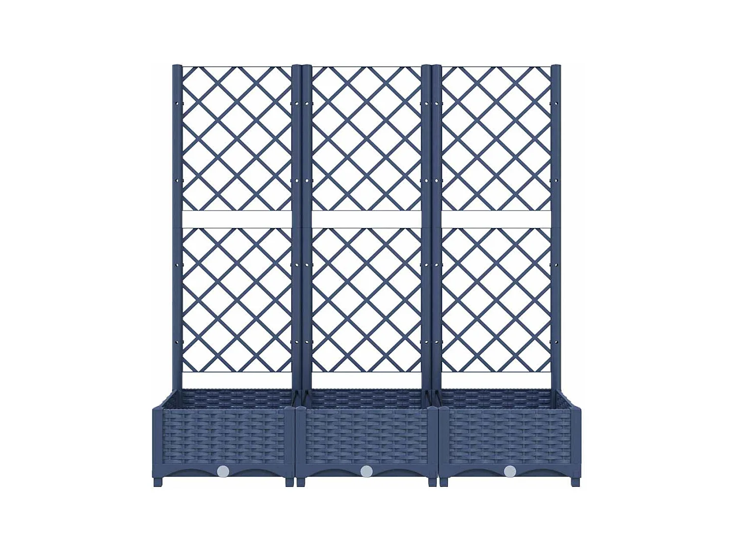 Plantenbak met trellis blauwgrijs 120x40x121,5 cm PP
