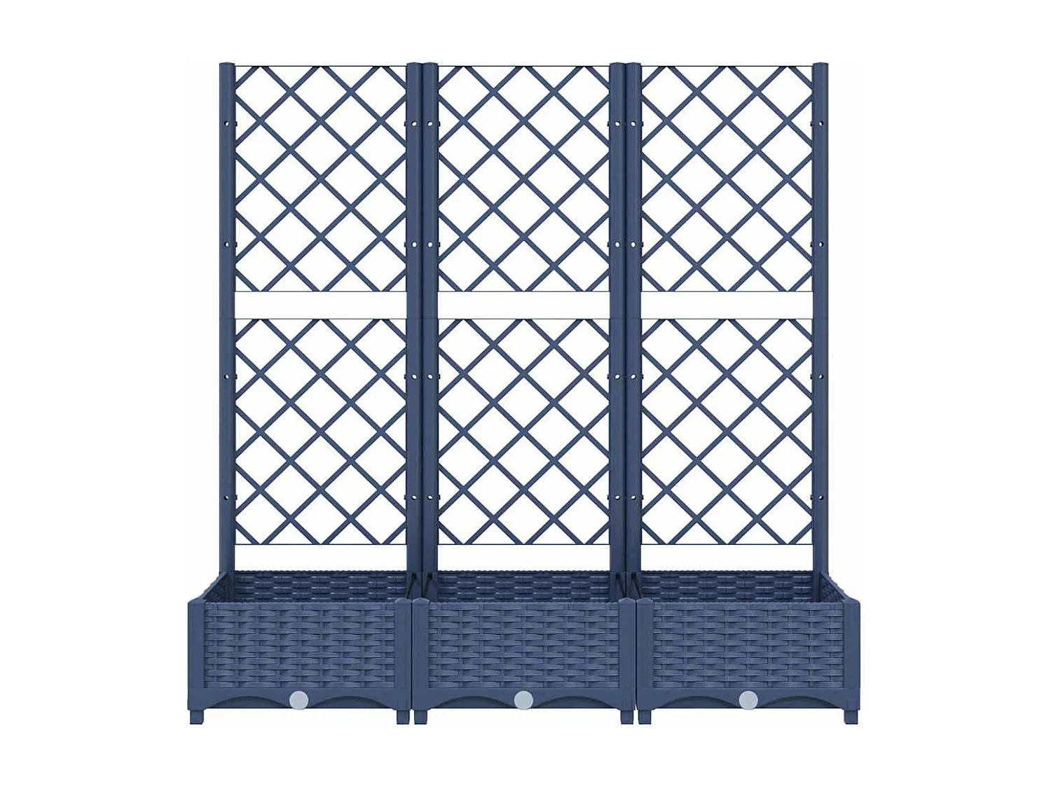 Jardinière avec treillis bleu gris 120x40x121,5 cm PP