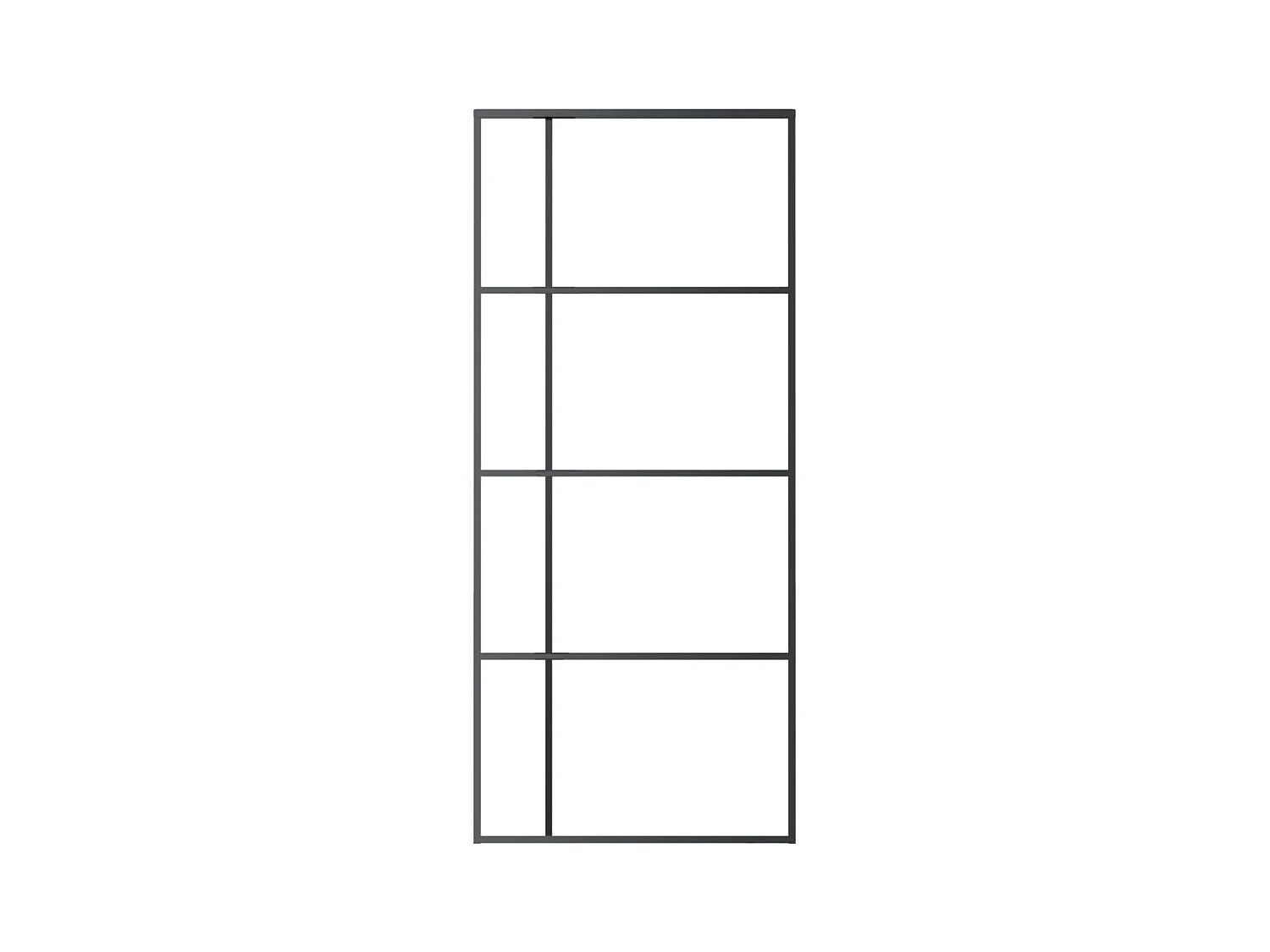 Schiebetür Milchglas ESG und Aluminium 90x205 cm Schwarz