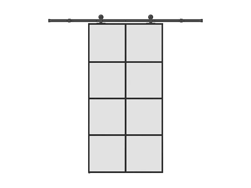 Schuifdeur en beslagset 102,5x205cm ESG-glas