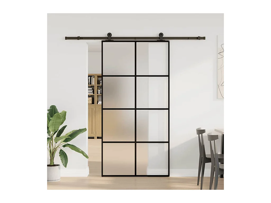 Kit puerta corredera y herrajes 102,5x205cm cristal ESG