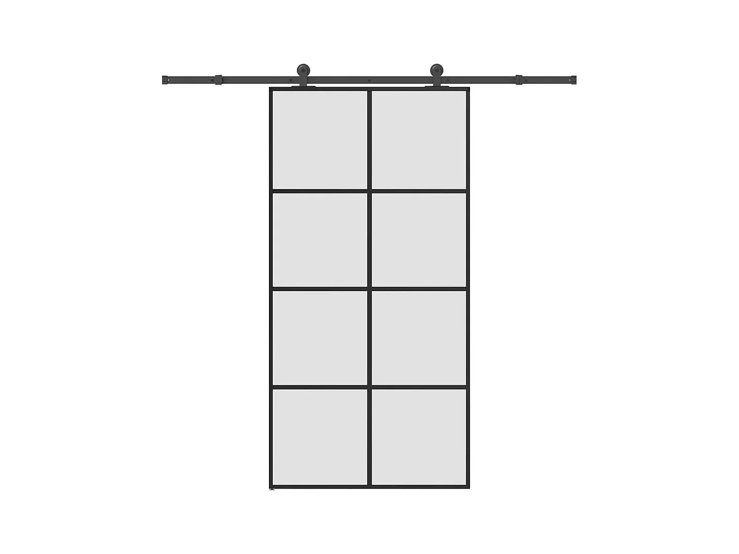 Schiebetür und Beschlagsatz 102,5x205cm ESG-Glas