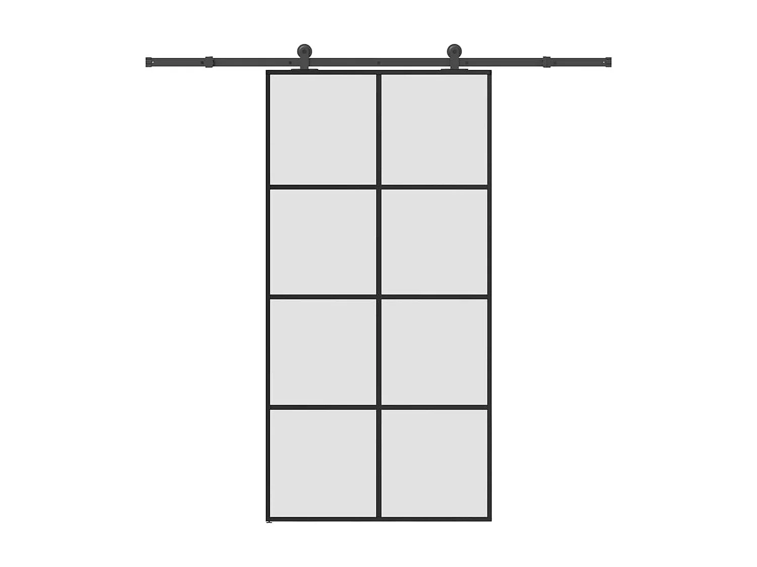Porte coulissante et kit de quincaillerie 102,5x205cm Verre ESG