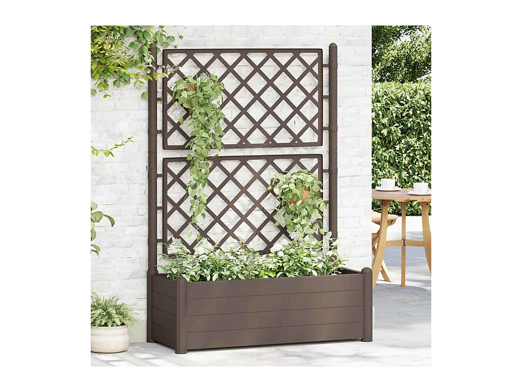Plantenbak met trellis 100x43x142 cm PP Moka