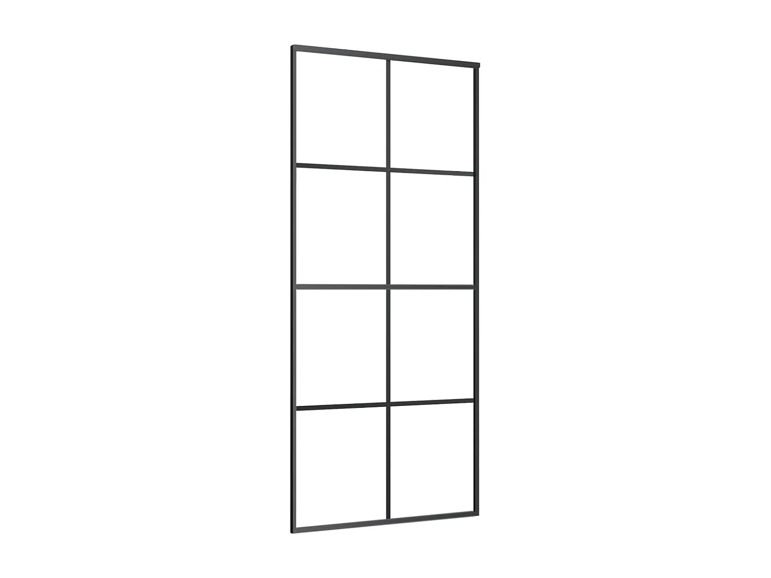 Porte coulissante Aluminium et verre ESG 90x205 cm Noir