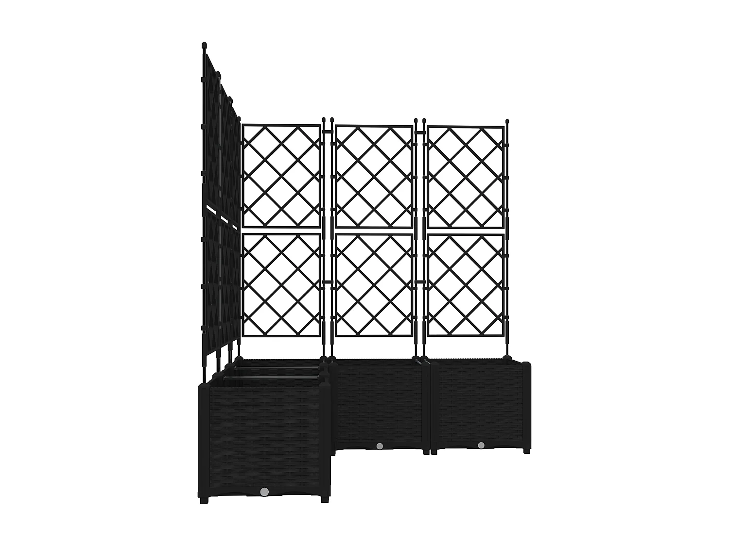 jardinière avec treillis 5 pcs noir 120x120x143 cm