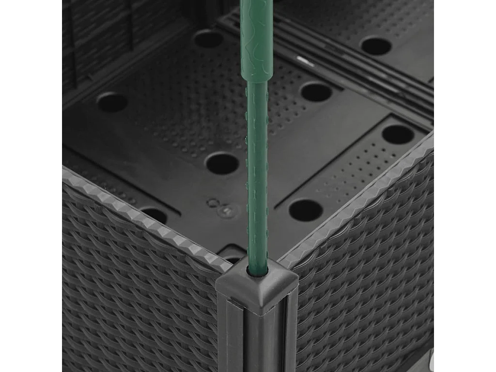 Jardinera con enrejado negro 80x40x142,5 cm PP