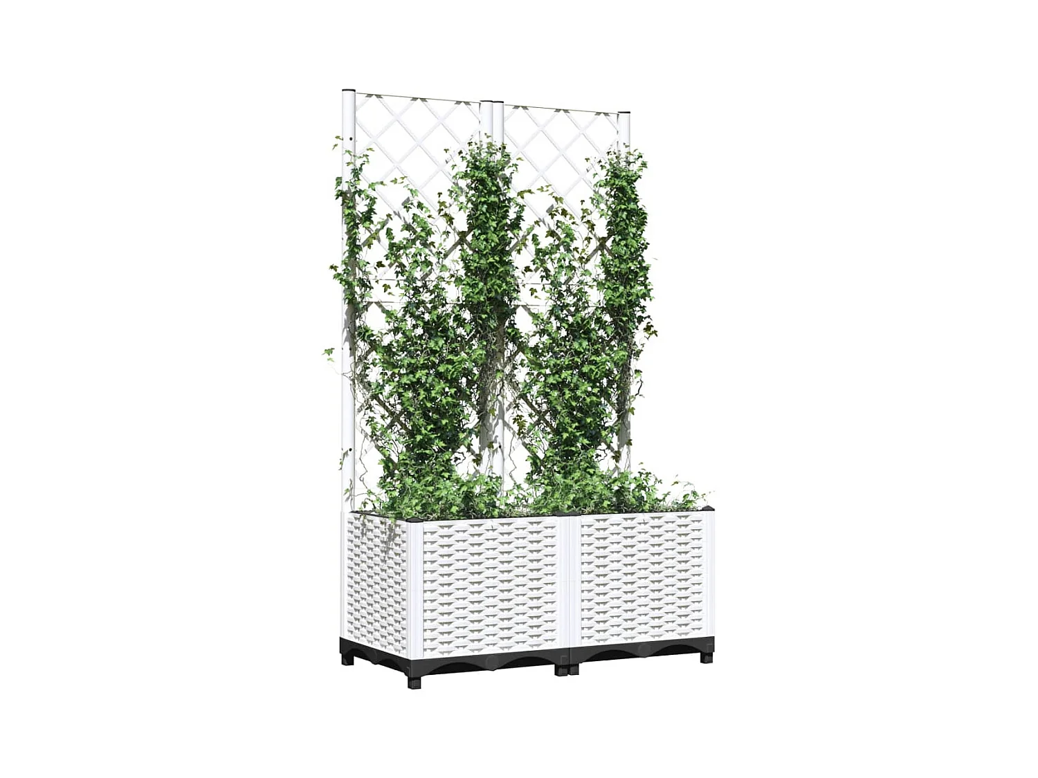 Jardinera con enrejado Blanco 80x40x136 cm PP