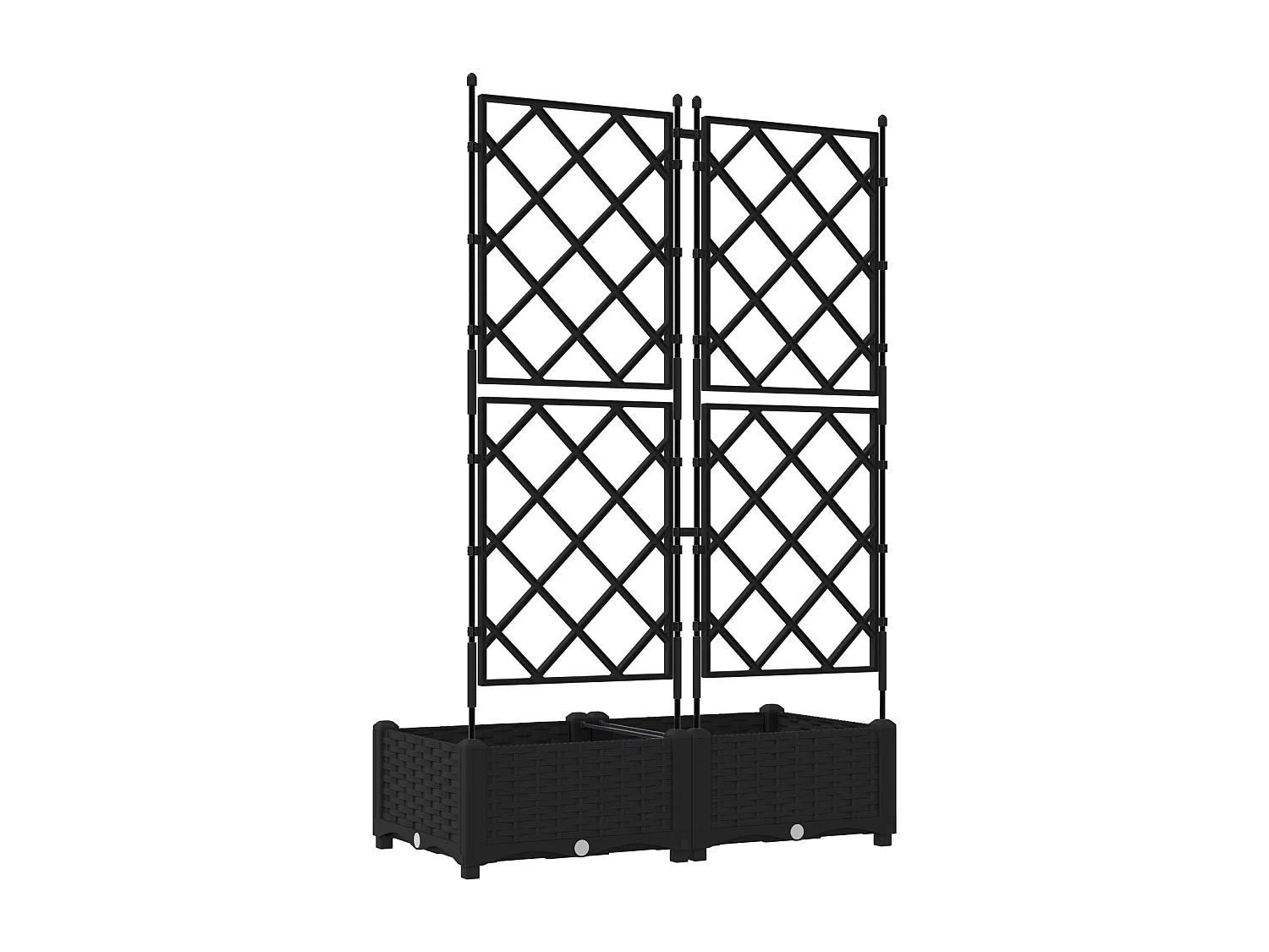 Tuinplanter met trellis 2 stuks Zwart 80x40x125,5 cm