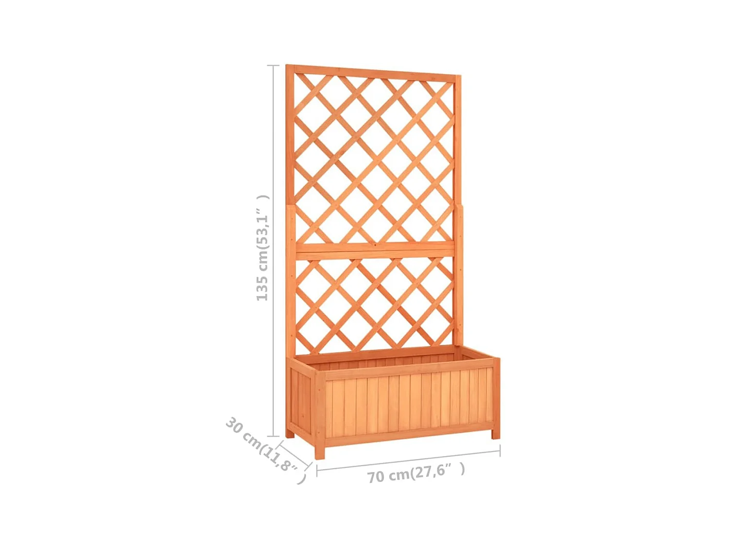 Jardinière à treillis jardin Marron 70x30x135 cm Bois de sapin