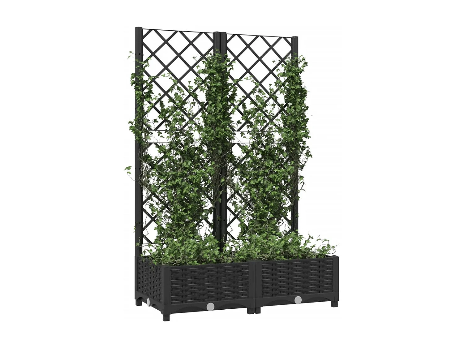 Plantenbak met trellis Zwart 80x40x121,5 cm PP
