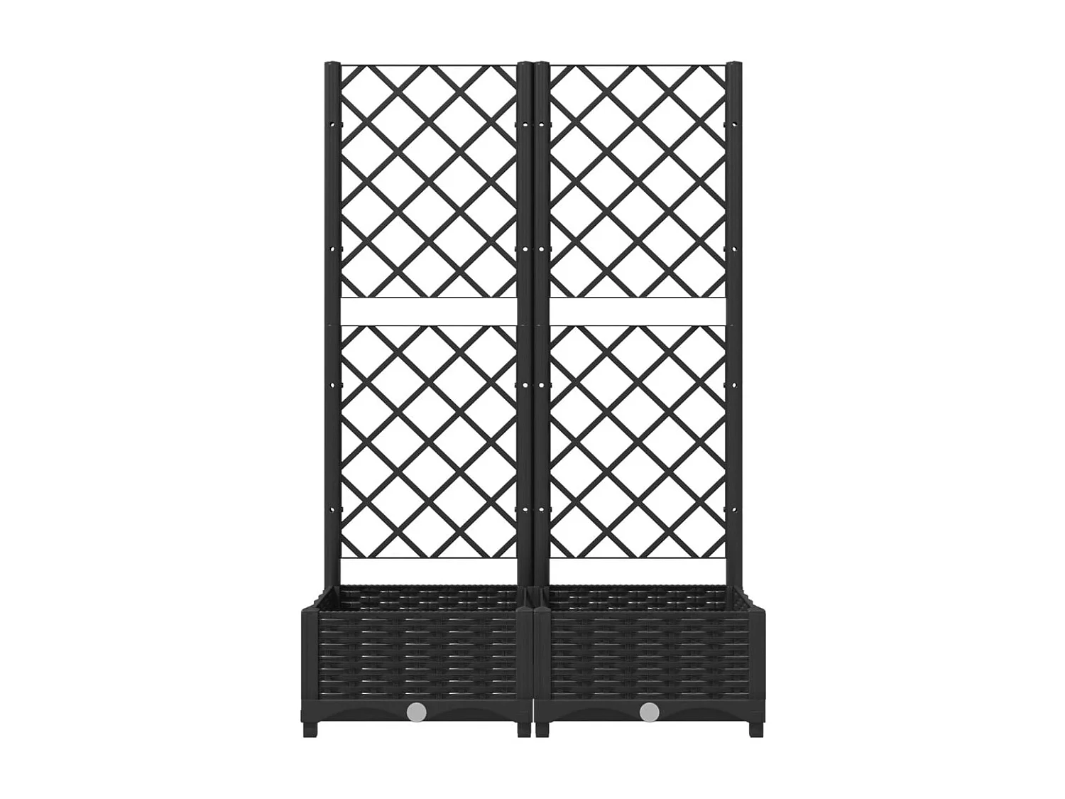 Plantenbak met trellis Zwart 80x40x121,5 cm PP