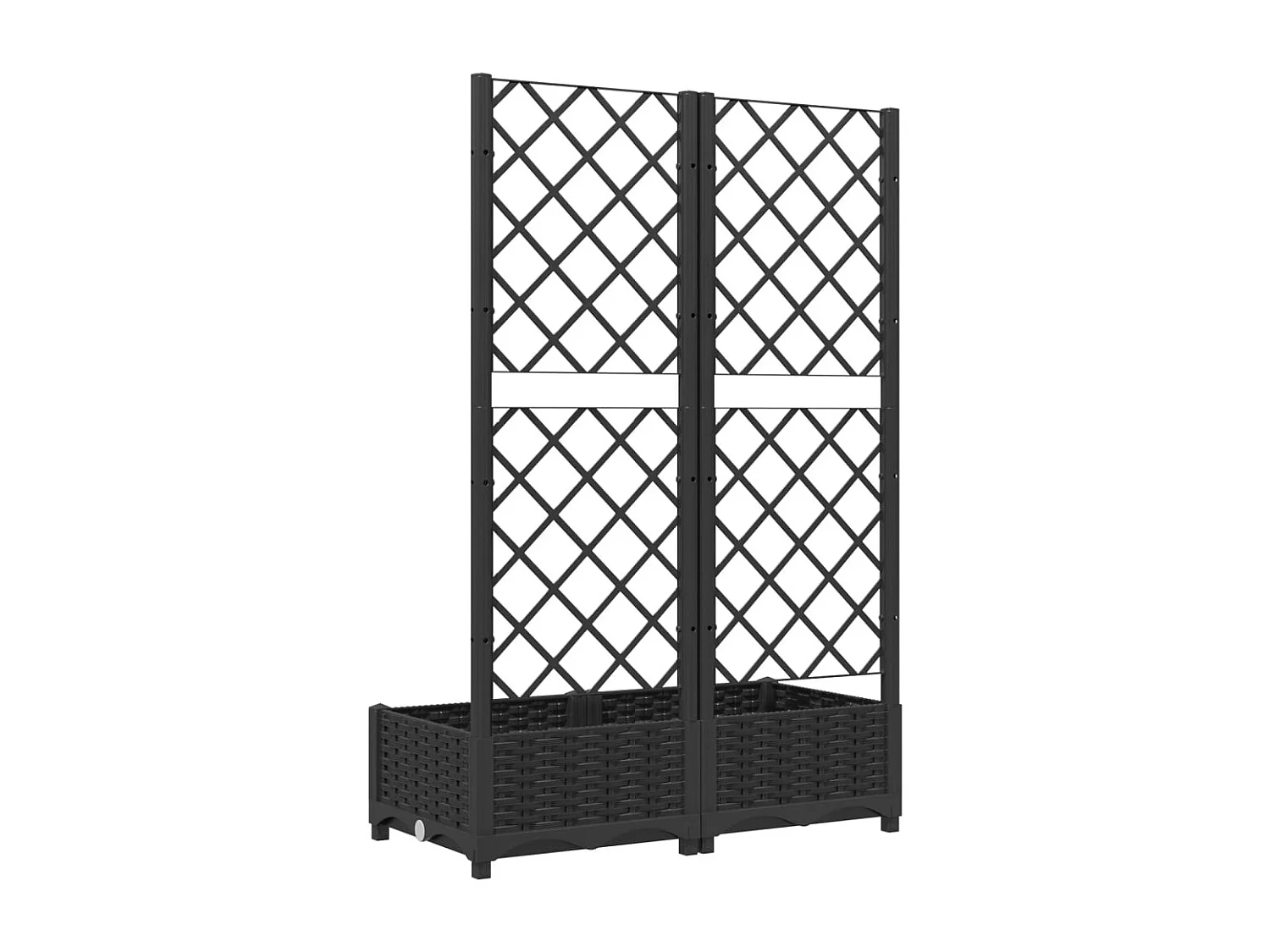 Plantenbak met trellis Zwart 80x40x121,5 cm PP