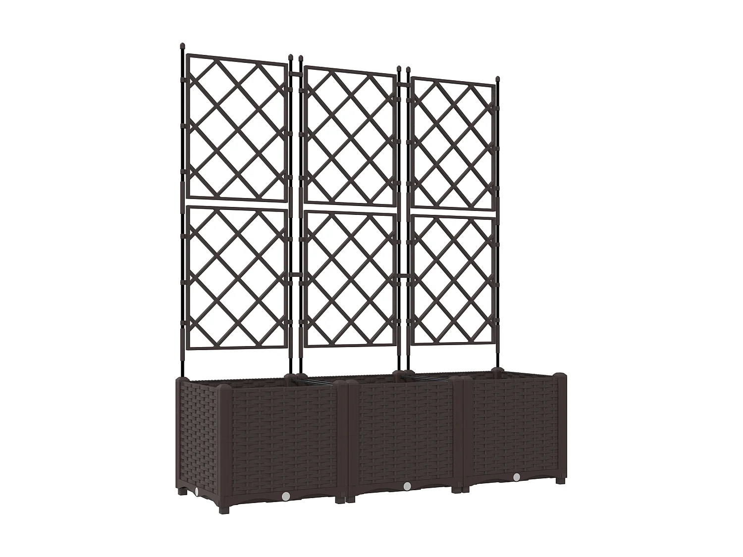 Planteur de jardin avec treillis 3 pcs Marron 120x40x143 cm