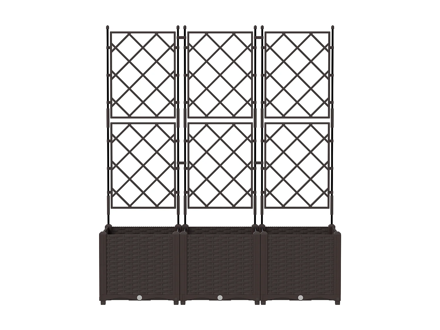 Planteur de jardin avec treillis 3 pcs Marron 120x40x143 cm