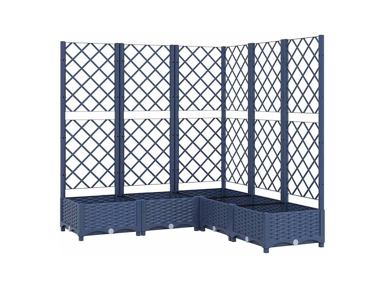 Jardinière avec treillis bleu gris 120x120x121,5 cm PP