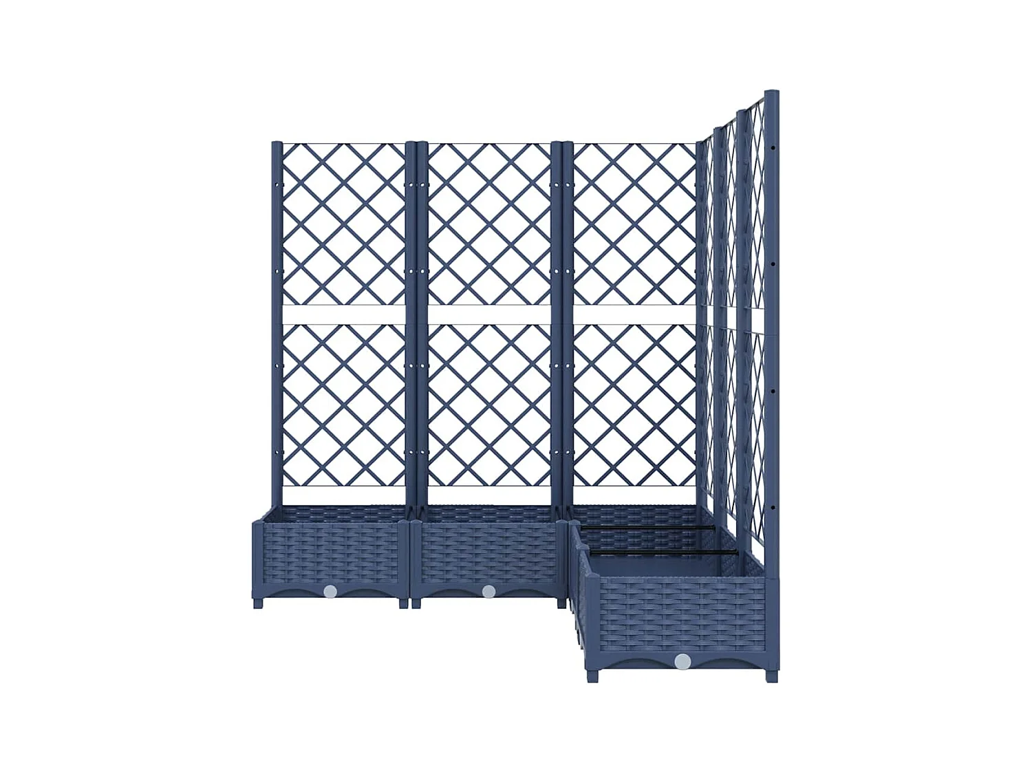 Jardinière avec treillis bleu gris 120x120x121,5 cm PP