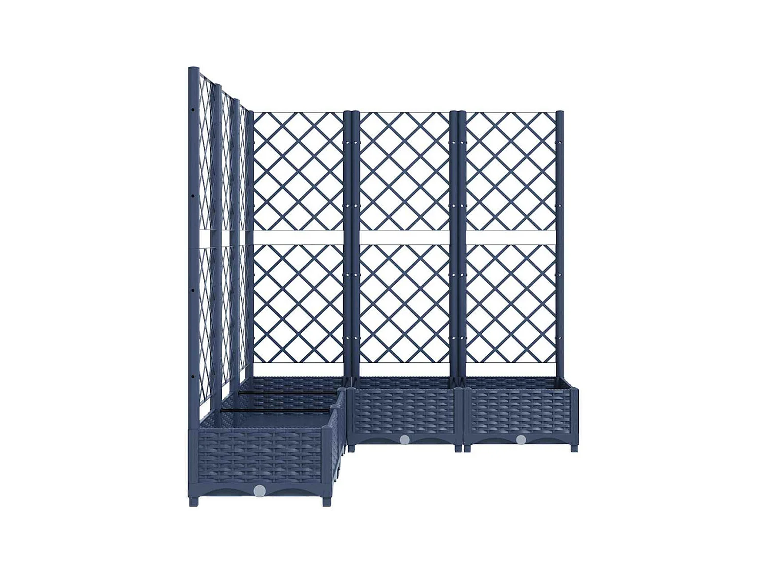 Jardinière avec treillis bleu gris 120x120x121,5 cm PP