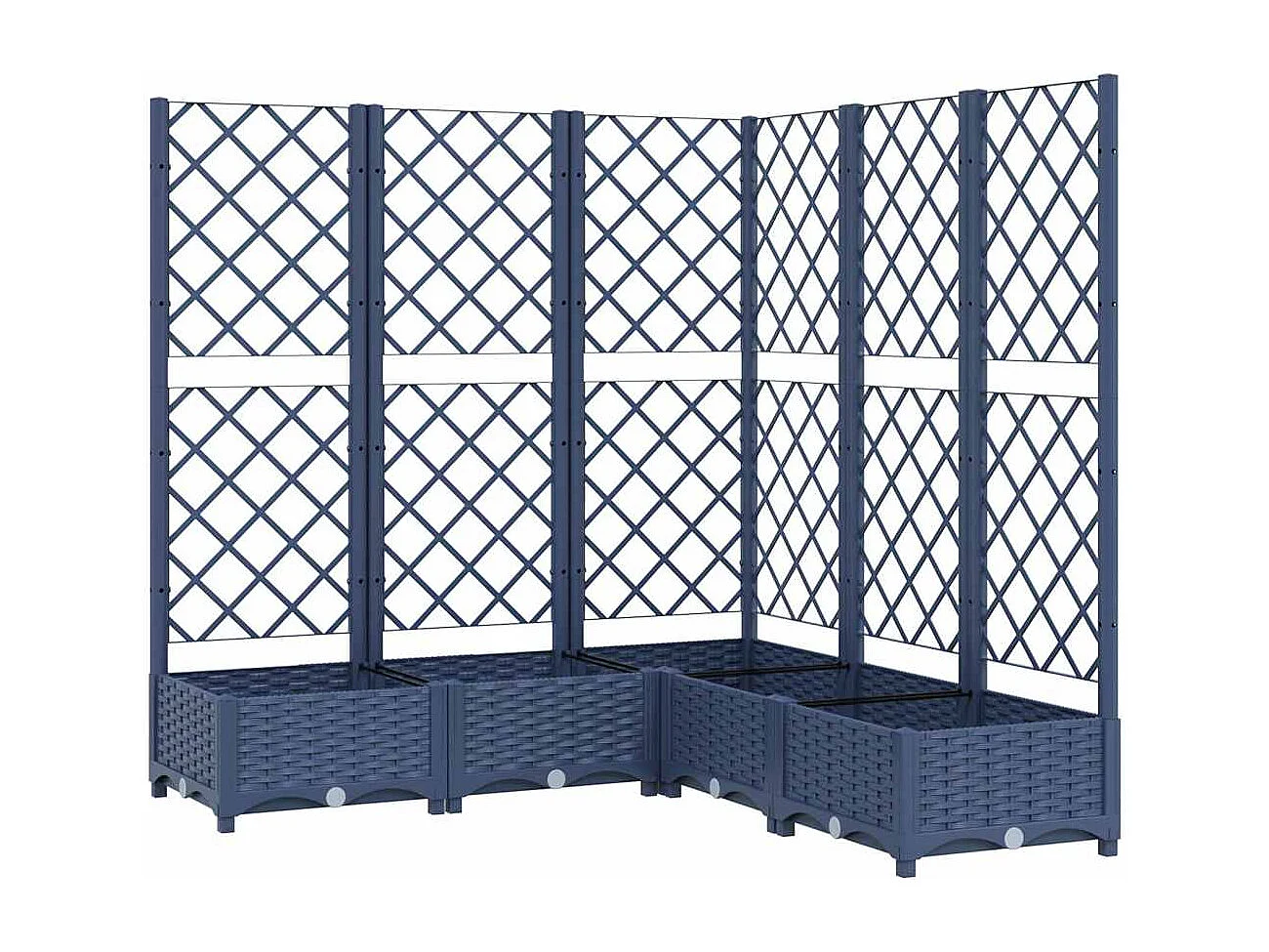 Jardinière avec treillis bleu gris 120x120x121,5 cm PP