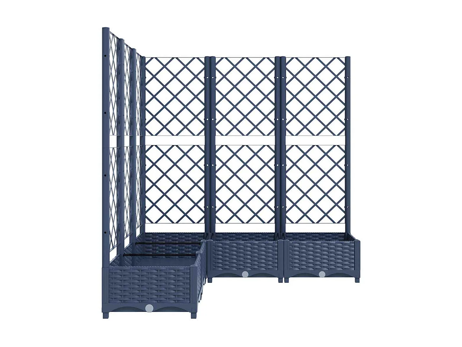 Jardinière avec treillis bleu gris 120x120x121,5 cm PP