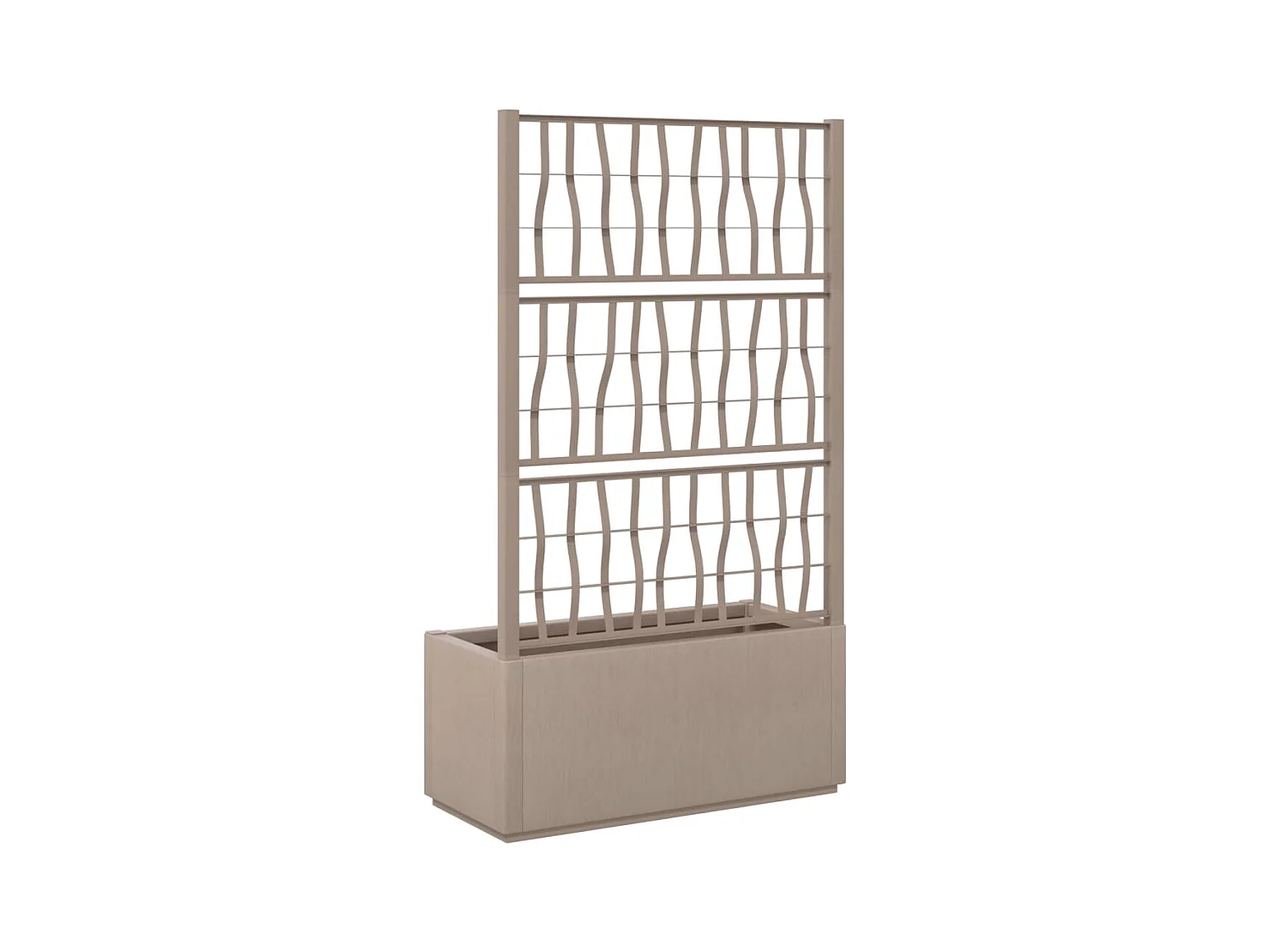 Plantenbak met trellis lichtbruin 80x36x140 cm PP