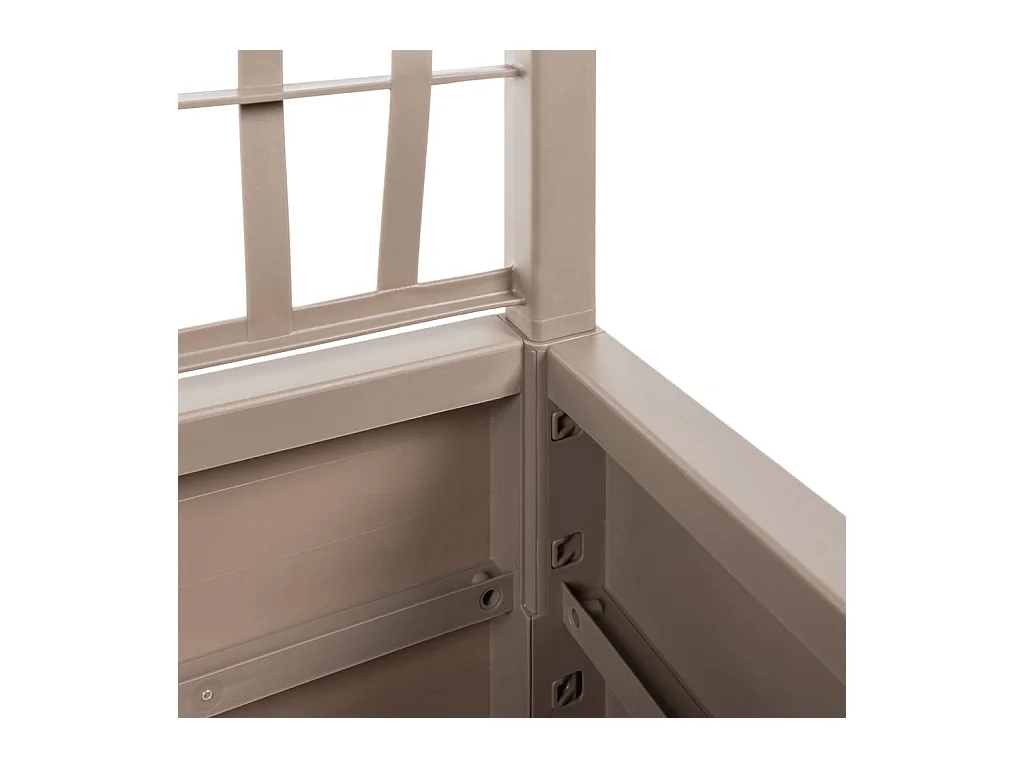 Plantenbak met trellis lichtbruin 80x36x140 cm PP