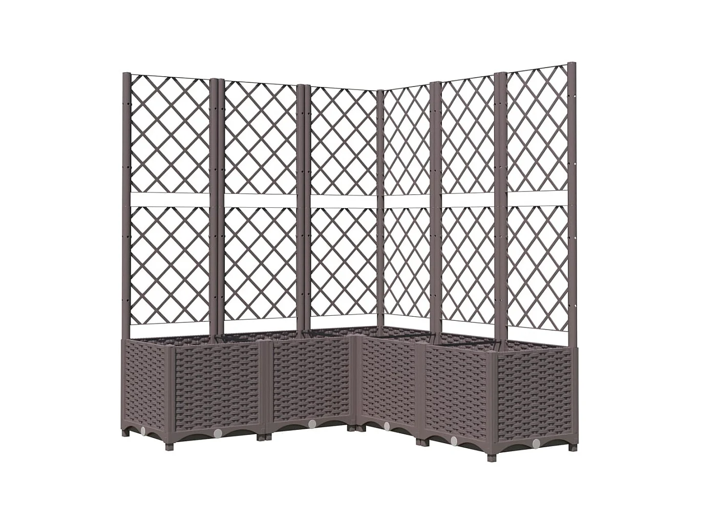 Plantenbak met trellis Bruin 120x120x136 cm PP
