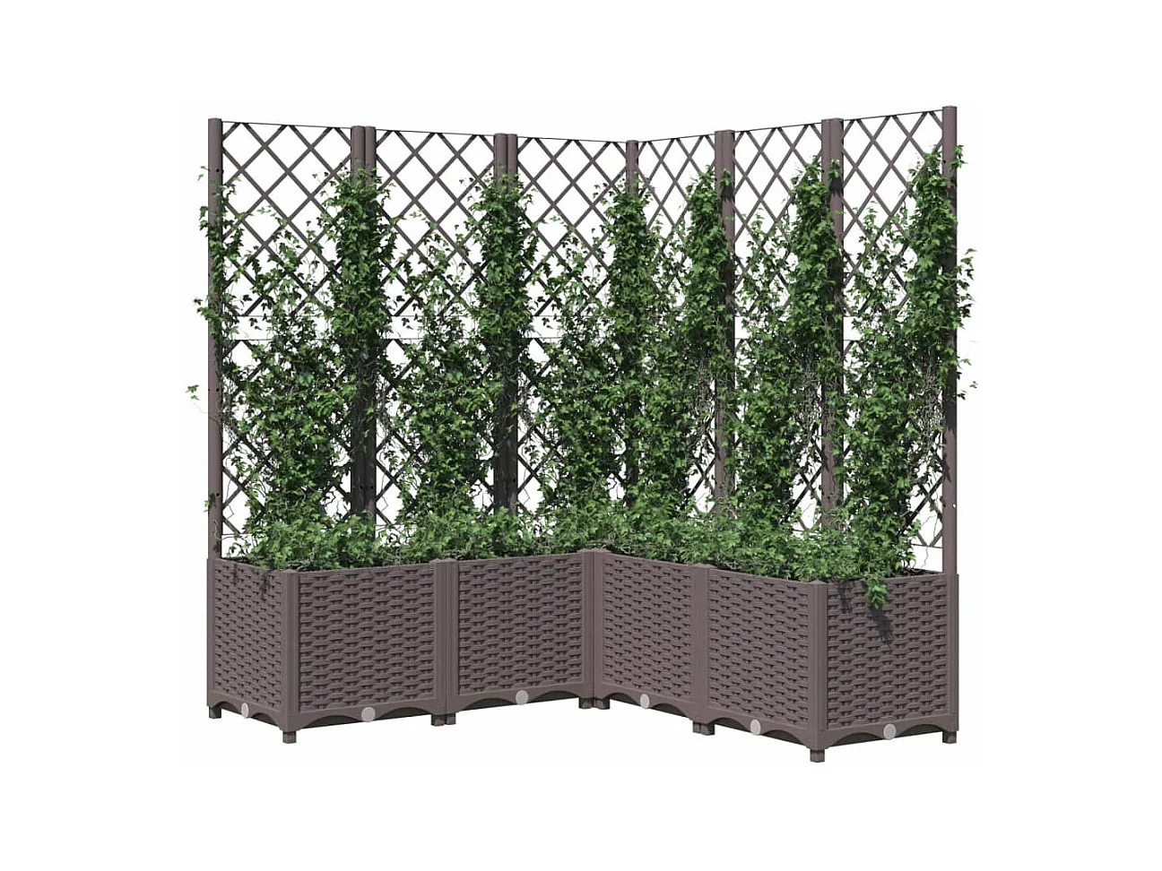 Plantenbak met trellis Bruin 120x120x136 cm PP