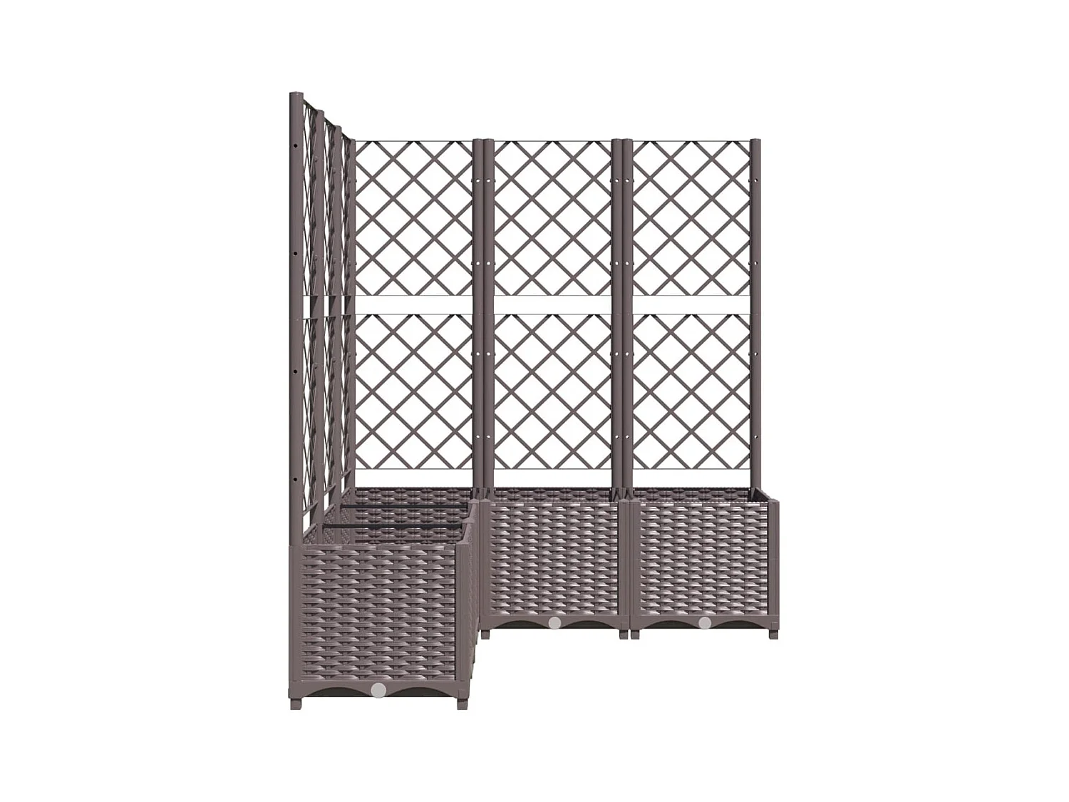 Plantenbak met trellis Bruin 120x120x136 cm PP