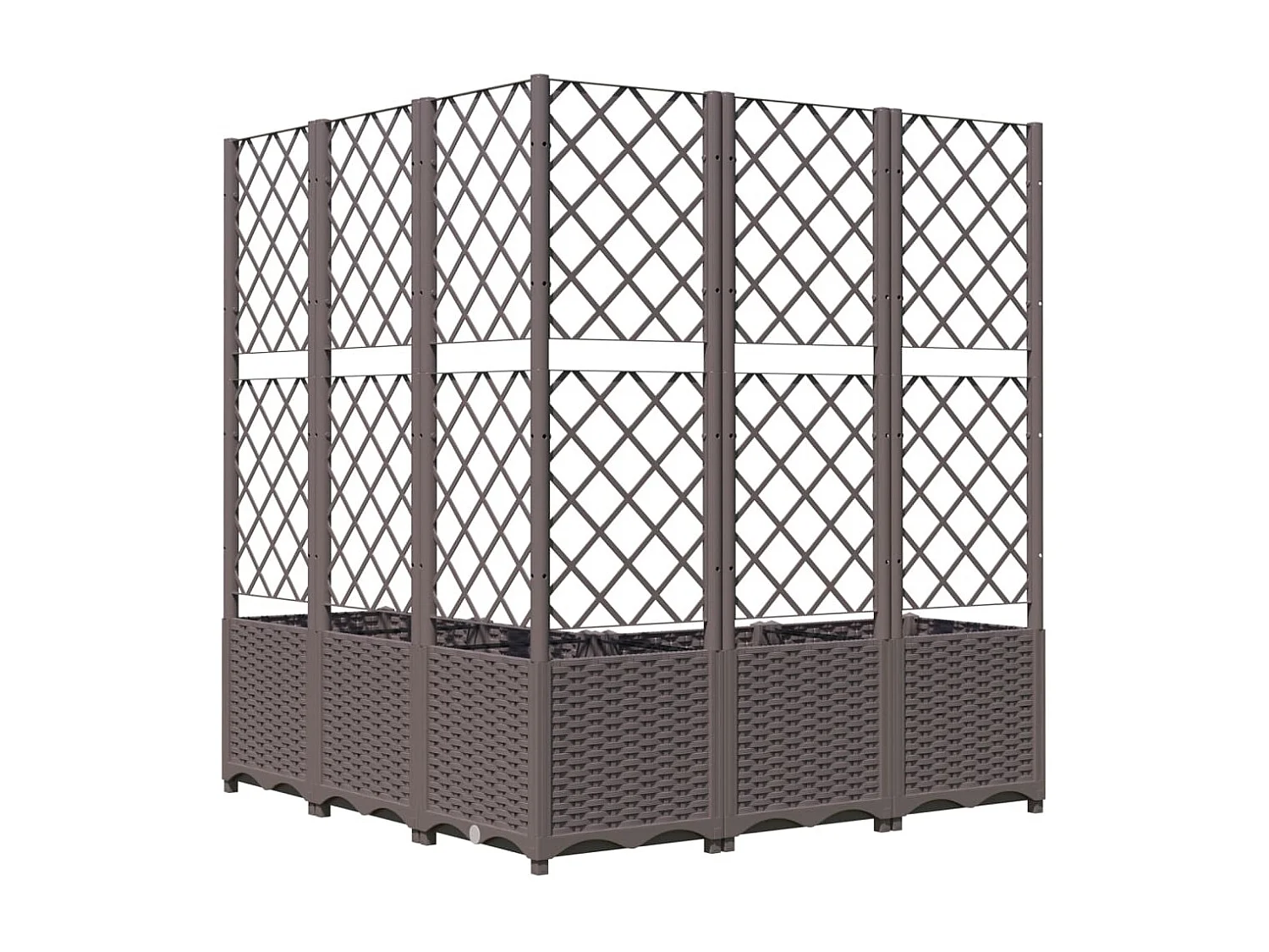 Plantenbak met trellis Bruin 120x120x136 cm PP