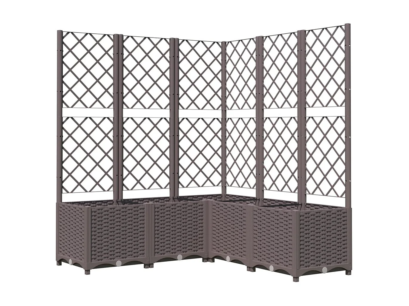Jardinière avec treillis Marron 120x120x136 cm PP